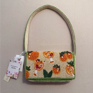 Handcrafted in India Beaded Bag Aperol Spritz Orange Cocktail